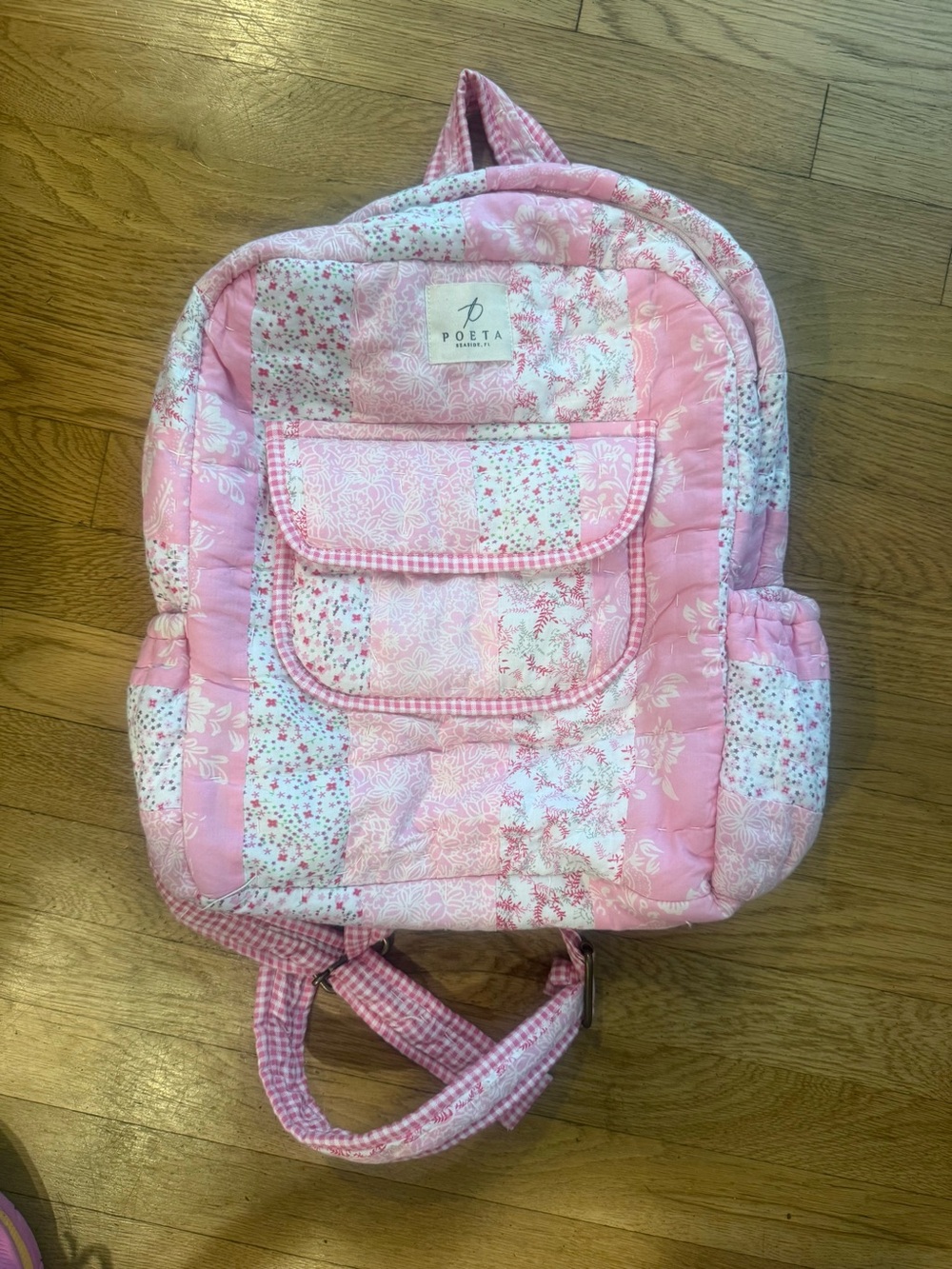 Poeta Pink Quilted Patchwork Backpack